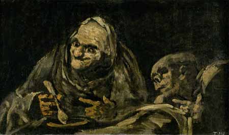 “Dos viejos comiendo”, uma das pinturas negras de Goya