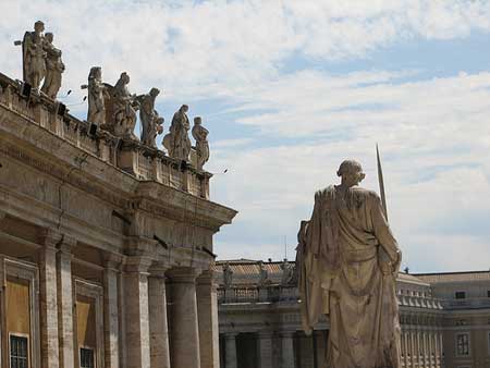 A Praça de São Pedro no Vaticano
